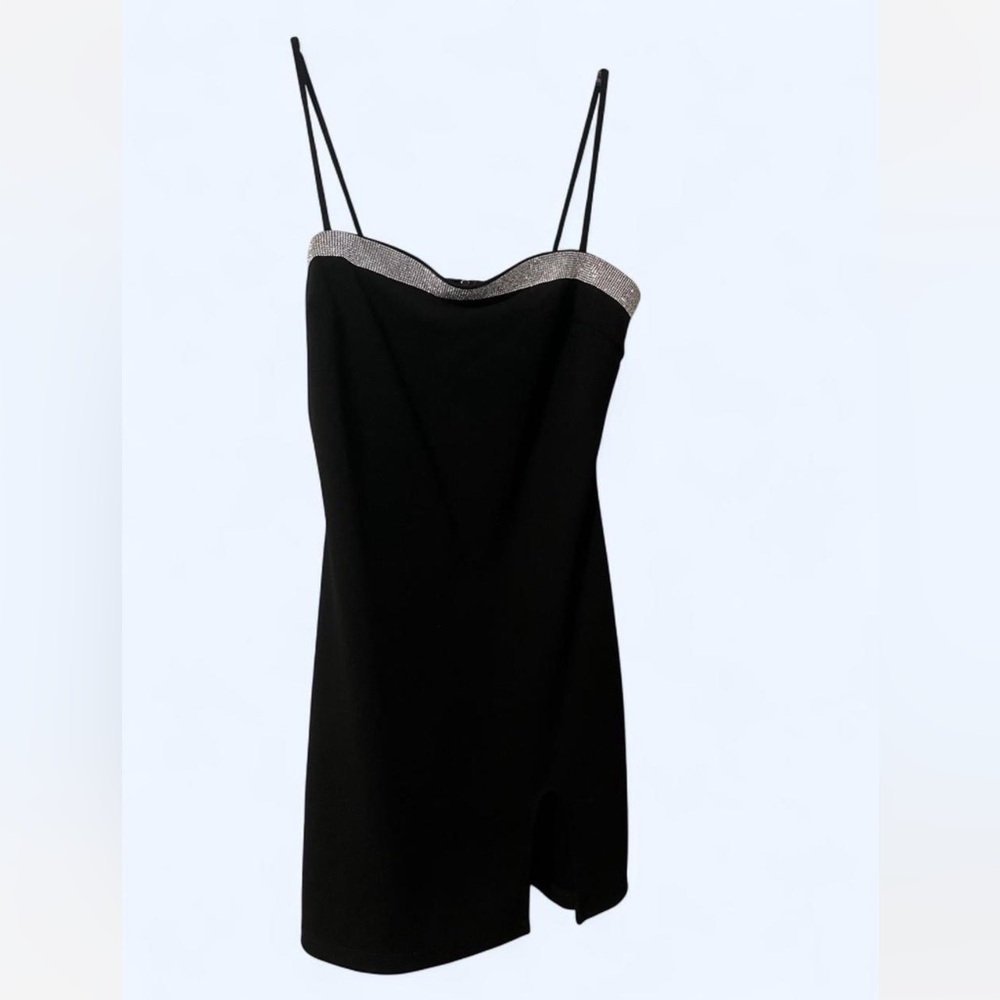Elegant Black Dress with Silver Accents